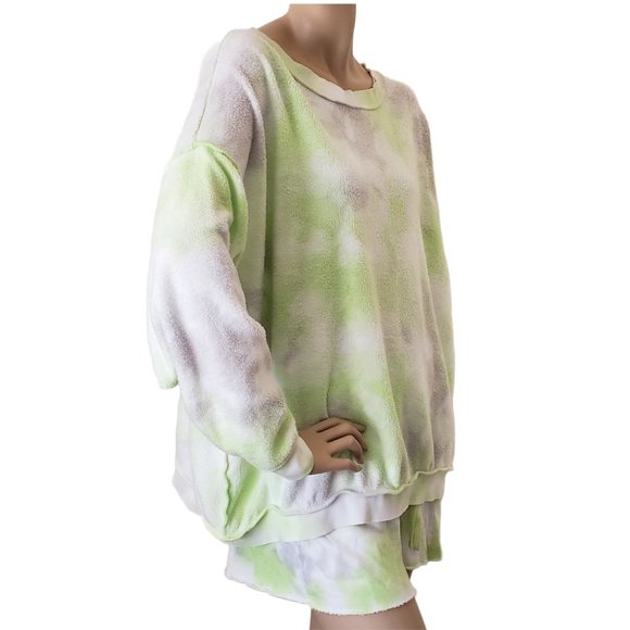 Free People Other - Free People Intimately Kelly Washed 2pc Sweatshirt Short Lounge Set SZ M